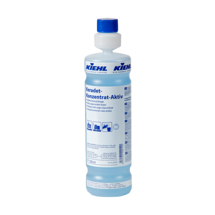 Kiehl's bottle with blue cap on a white background
