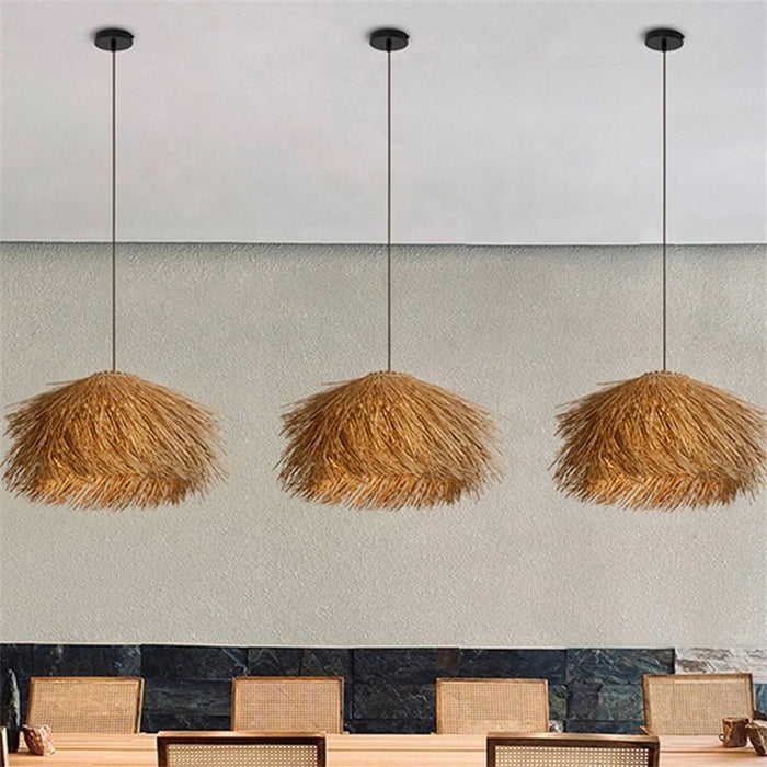 Kumo Wabi-Sabi Woven Rattan Pendant Light | Handcrafted Japanese-Style Chandelier – top-down view