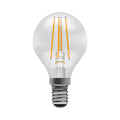 LED E14 Golfball 3.3W dimmable bulb emitting warm white light 2700K for cozy lighting