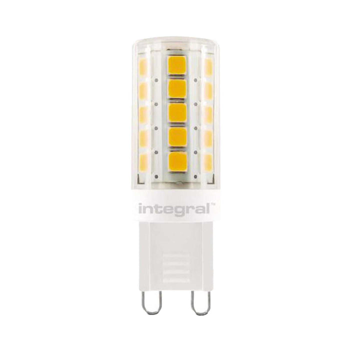 LED G9 360 emitting 2.7W dimmable bulb glowing with warm 2700K light