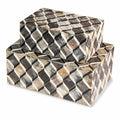 Leela Bone Inlay Decorative Boxes Set of 2 – front view