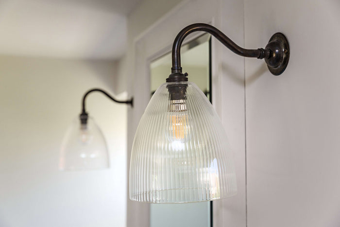 Margate Small Ribbed Glass Shade Bathroom Wall Light
