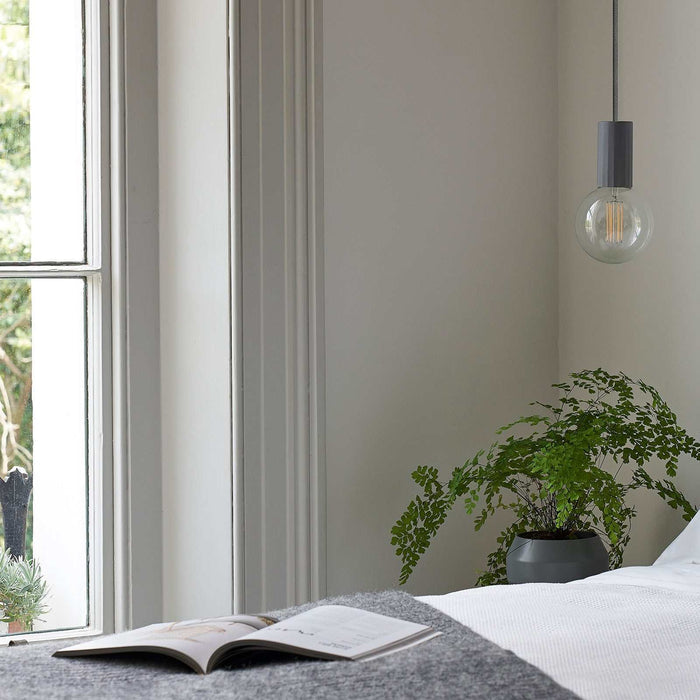 Modern Scandi Simple Bulb Pendant Light in glazed ceramic for minimalist interiors