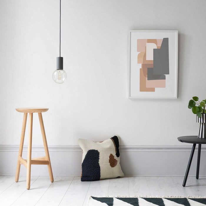 Modern Scandi Simple Bulb Pendant Light in glazed ceramic with minimalist Scandinavian design