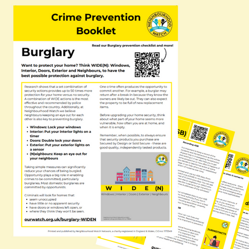 'NEW' Pack of 25 "Crime prevention" 4 page A4 booklets