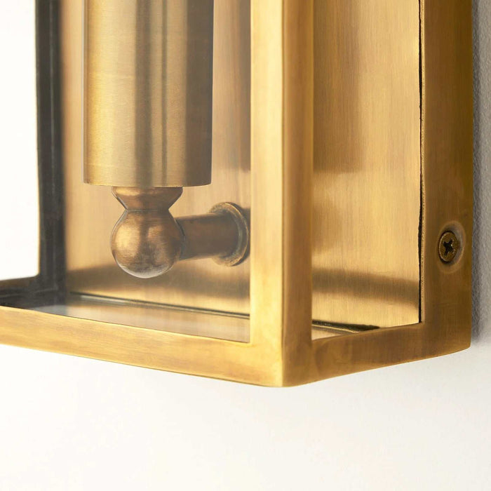 Pooky Crail Outdoor Wall Light solid brass traditional lantern style on exterior wall