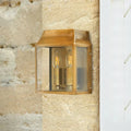 Pooky Double Crail Outdoor Wall Light in Brass