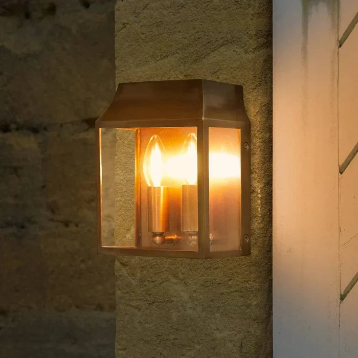 Pooky Double Crail Outdoor Wall Light in Brass
