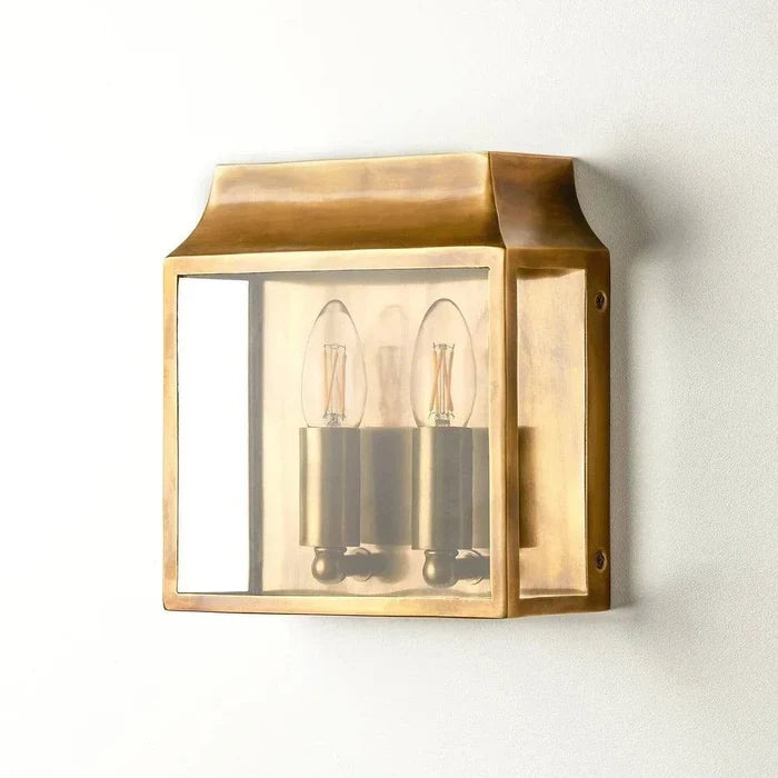 Pooky Double Crail Outdoor Wall Light in Brass