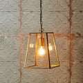 Pooky Luxor Lantern Pendant Light medium clear glass brass frame hanging ceiling light
