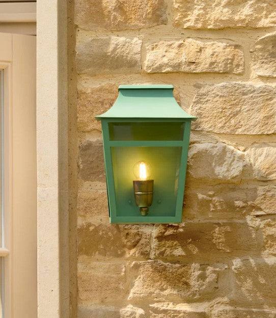 Majorelle large brass outdoor wall lantern IP44 for exterior lighting