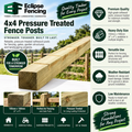 Pressure-Treated Timber Fence Posts 4x4 (100mm x 100mm) – Strong, Durable & Long-Lasting Green-Eclipse Fencing