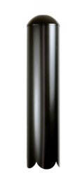 Extra long baffle made of black coated metal for raccoons and squirrels