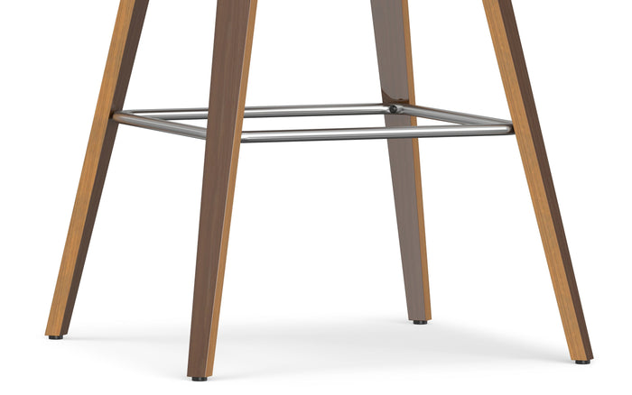 Deep Tan Vegan Leather Walnut | Randolph Bentwood 26 inch Bar Stool (Set of 2)
