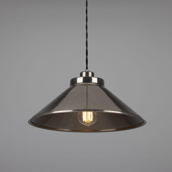 Rio Vintage Modern Brass Pendant Light with conical shade for warm indoor lighting