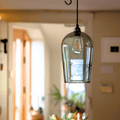 Royal Smoked Glass Shade Pendant Light with adjustable flex and warm ambient glow