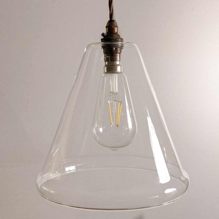 Rye Clear Glass Shade pendant light with hand-blown clear glass for modern elegant lighting