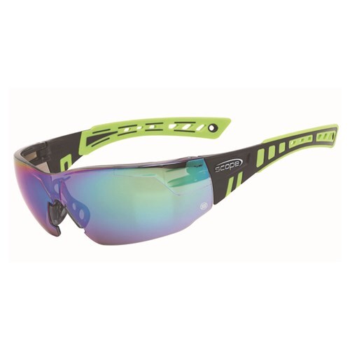 Safety Glasses Green/Black Frame Jade Mirror Lens