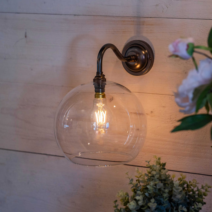 Soho Large Clear Glass Shade Wall Light with sleek modern design and four finish options
