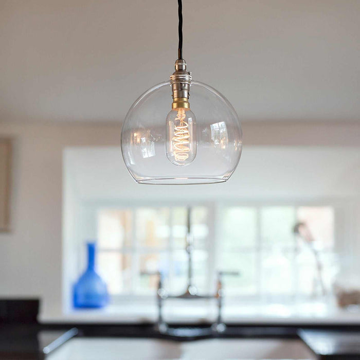 Soho Medium Clear Glass Shade pendant light handcrafted in the UK with a timeless design