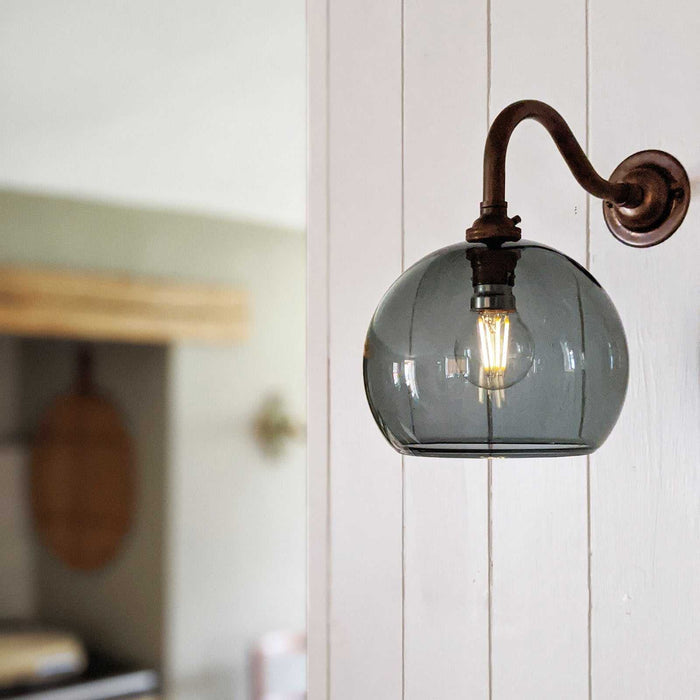 Soho Small Smoked Glass Shade wall light with elegant smoked glass design