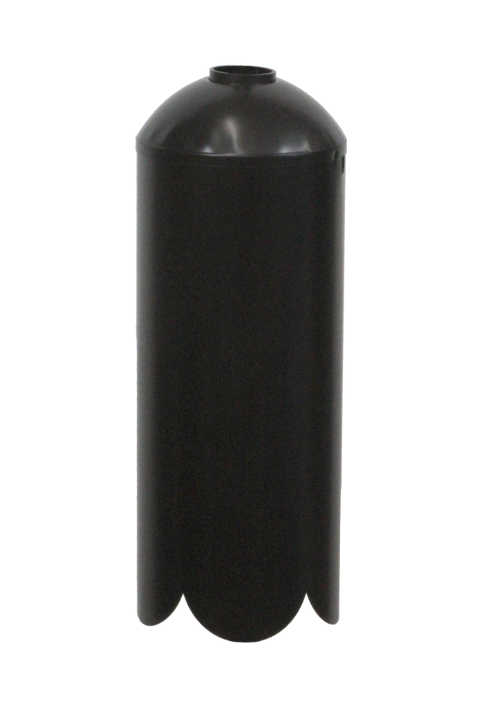 Black powder coated steel squirrel baffle for 1 inch poles