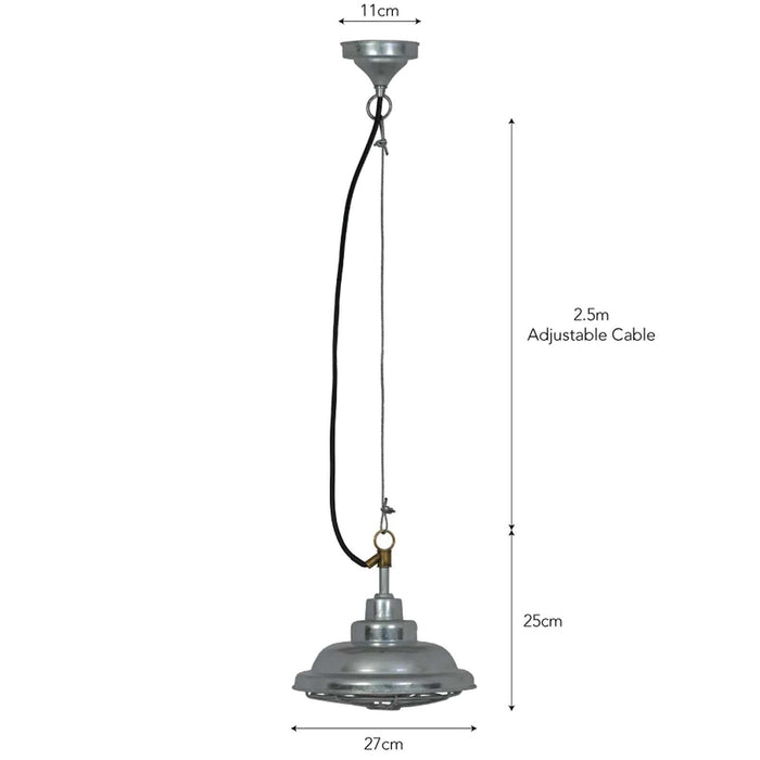 St Ives Mariner Pendant Light outdoor fixture with galvanized steel shade and nautical design