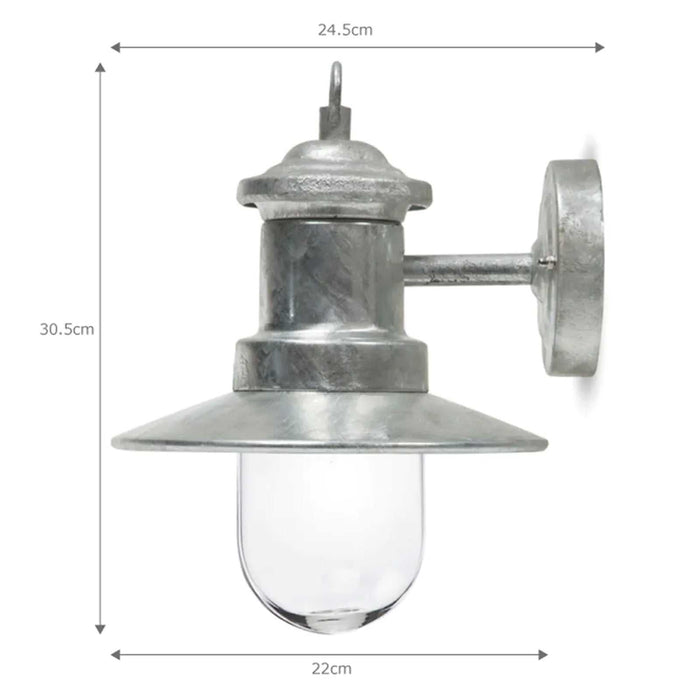St Ives Outdoor Ships Light with hot-dipped galvanised steel for durable coastal lighting