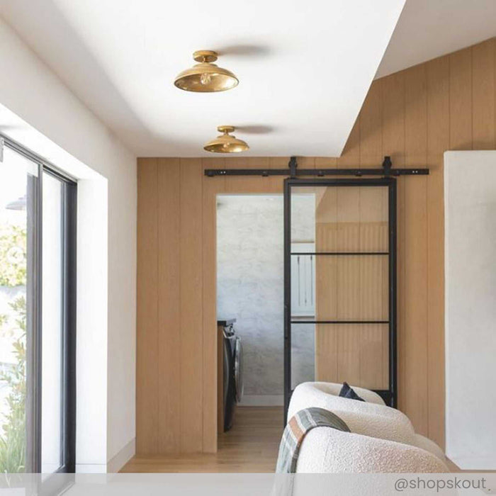 Telal Industrial Flush Ceiling Light with minimalist industrial design for versatile home lighting