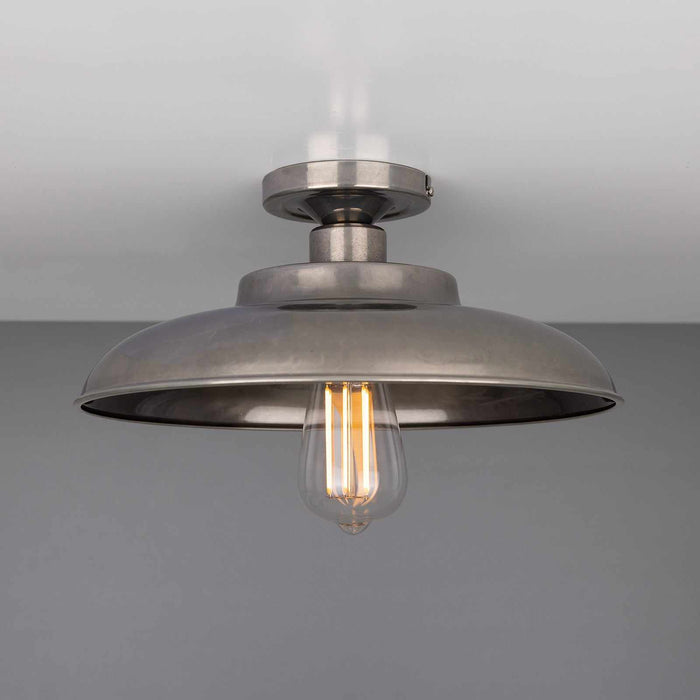 Telal Industrial Flush Ceiling Light with modern minimalist and vintage industrial design for versatile home lighting