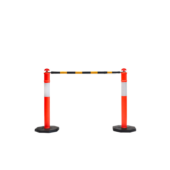 Traffic Cone Retractable Bar - Black/Yellow