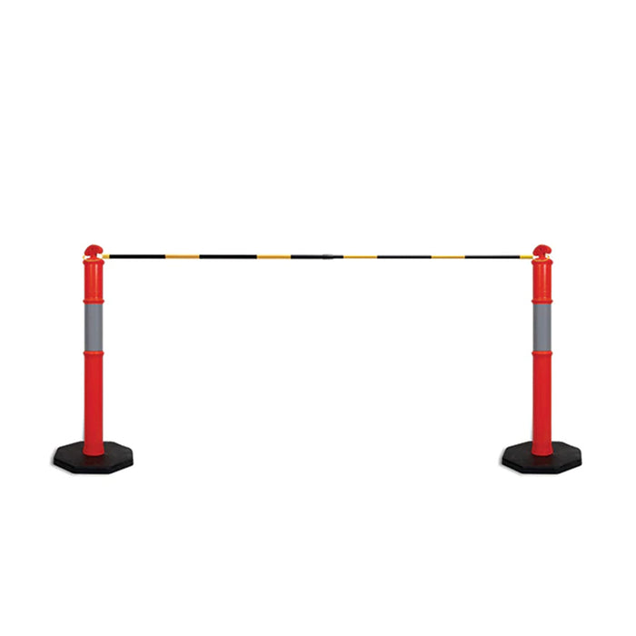 Traffic Cone Retractable Bar - Black/Yellow