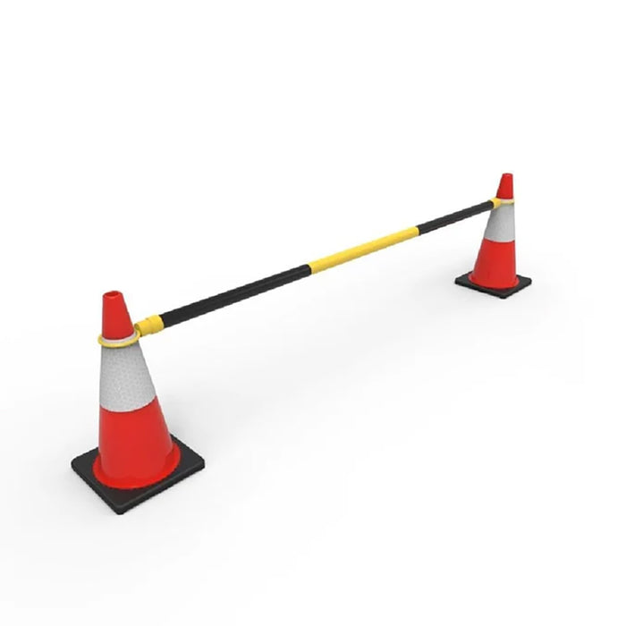 Traffic Cone Retractable Bar - Black/Yellow