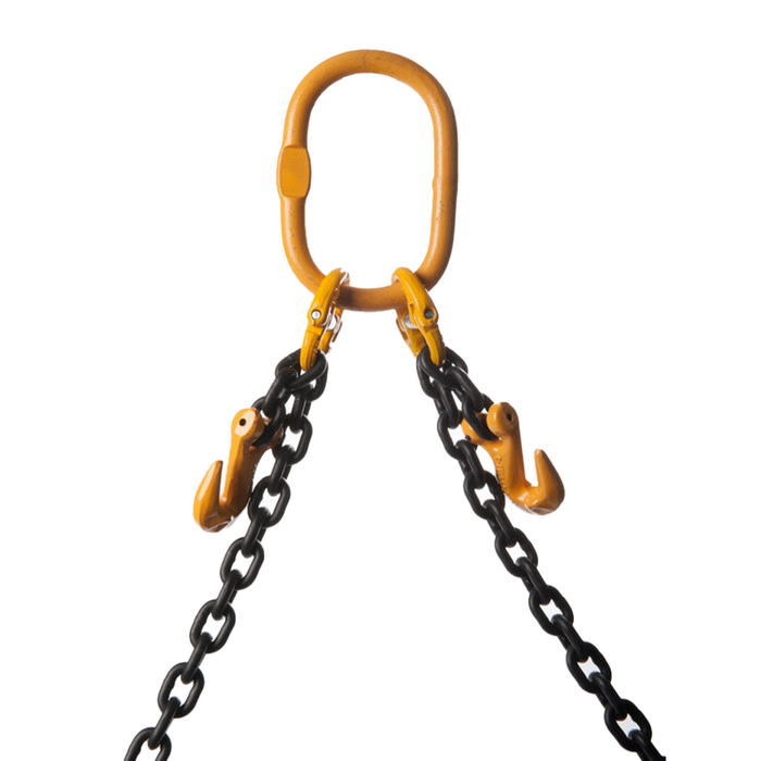 Two Leg Chain Slings 10mm  - With Grab Hooks & Self Locking Hook