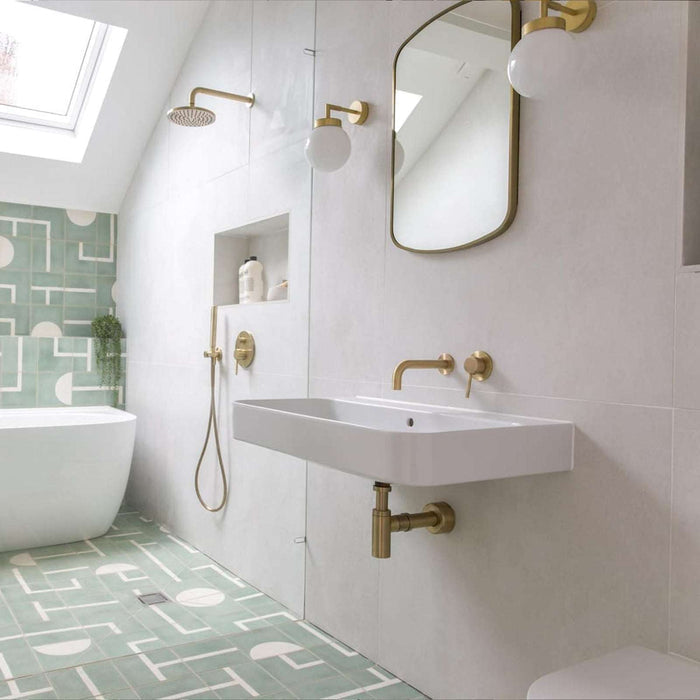 Jordan White Glass Bathroom Wall Light with sleek white glass globe and warm ambient lighting for bathrooms