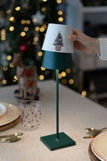 Zafferano Poldina Metal Cover Christmas Edition with white finish and Christmas tree design on Poldina lamp