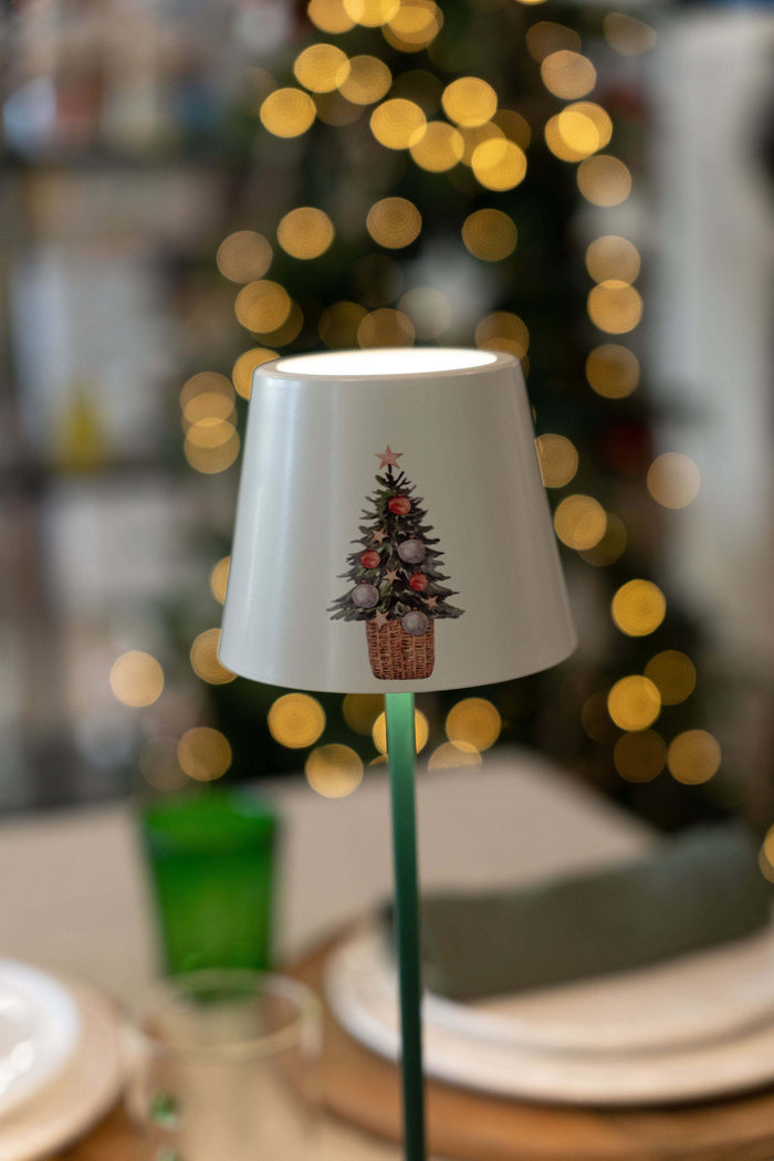 Zafferano Poldina Metal Cover Christmas Edition with white finish and Christmas tree design