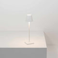 Zafferano Poldina Micro rechargeable white LED table lamp with touch dimmer and compact modern design