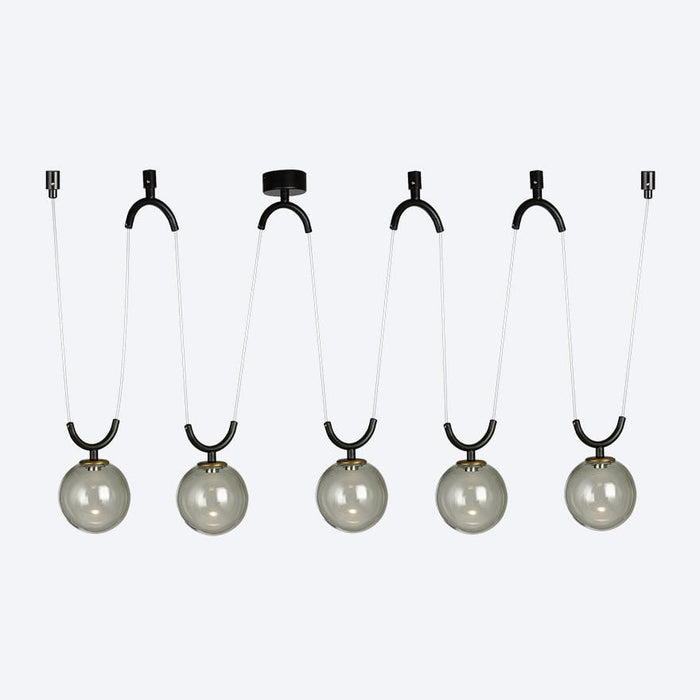 Ziggy LED Yosh Smoke Round Glass Pendant Light